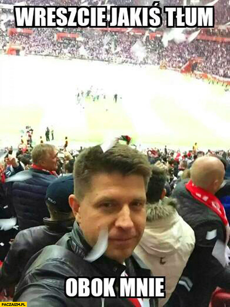 Wreszcie jakiś tłum obok mnie Petru Nowoczesna na stadionie mecz