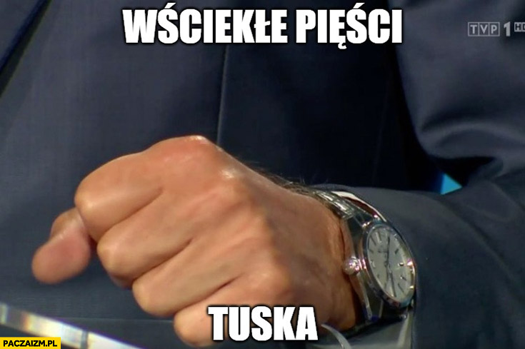 Wściekłe pięści Tuska zaciśnięte TVPiS