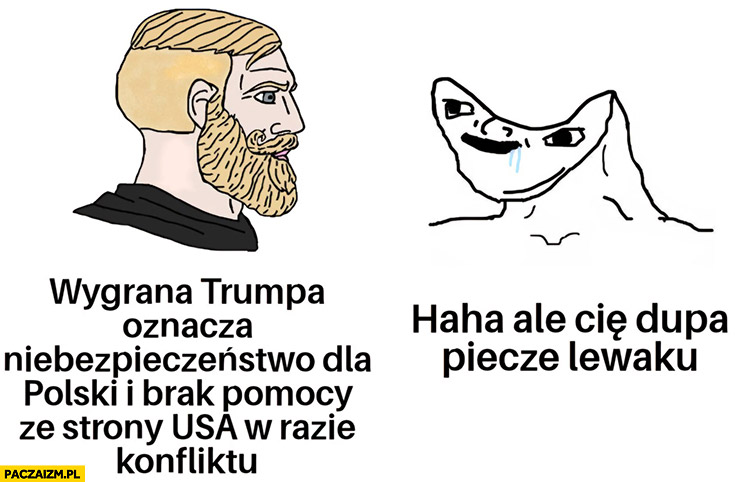 Wygrana Trumpa oznacza niebezpieczeństwo dla Polski i brak pomocy USA w razie konfliktu haha ale cię dupa piecze lewaku