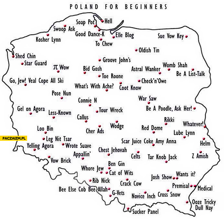 Wymowa nazw polskich miast po angielsku