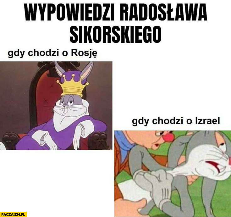 Wypowiedzi Radosława Sikorskiego gdy chodzi o rosję vs gdy chodzi o Izrael