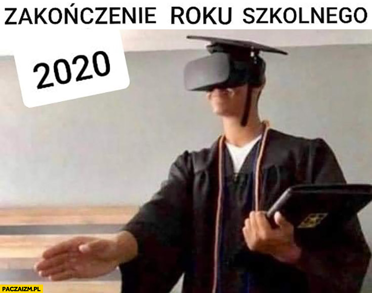 Zakończenie roku szkolnego 2020 gogle VR wirtualna rzeczywistość