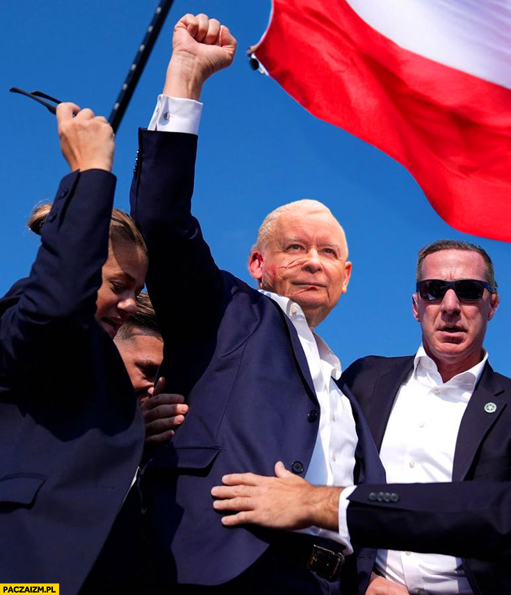 Zamach na Trumpa postrzelony Kaczyński przeróbka