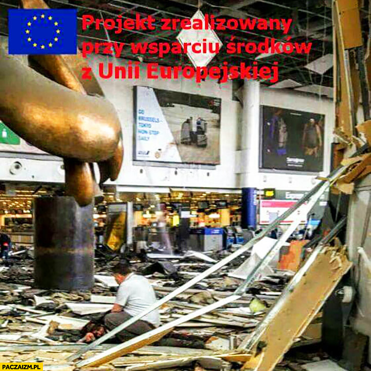 Zamach wybuch na lotnisku w Brukseli Belgii projekt zrealizowany przy wsparciu środków z Unii Europejskiej