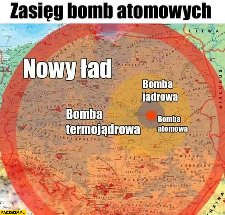 Zasięg bomb atomowych: bomba atomowa, jądrowa, termojądrowa polski nowy ład