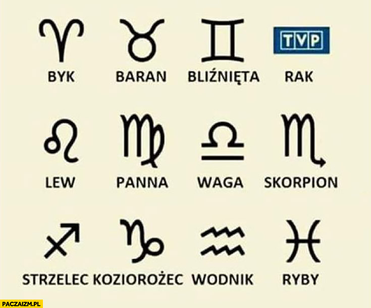 Znaki zodiaku rak logo TVP