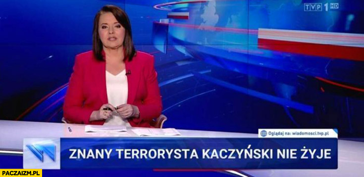 Znany terrorysta Kaczyński Ted nie żyje pasek wiadomości TVP